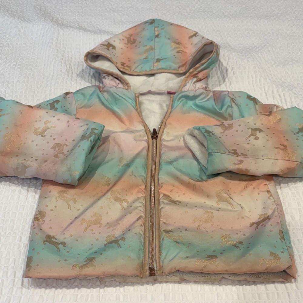 Penelope Mack Kids Multicolor Hooded Unicorn Jacket